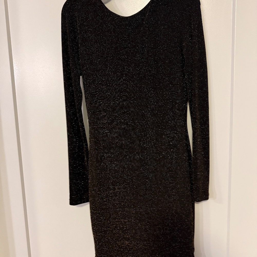 Favlux Fashion Backless Black Shimmer Bodycon Dress ✨